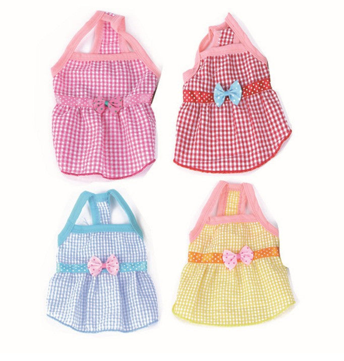 Pet Princess Sleeveless Bow Lattice Dress Top