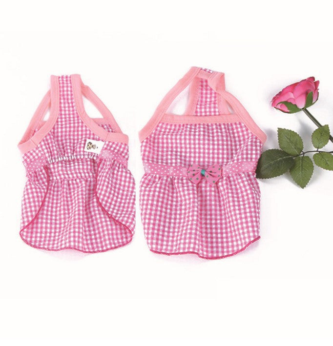 Pet Princess Sleeveless Bow Lattice Dress Top