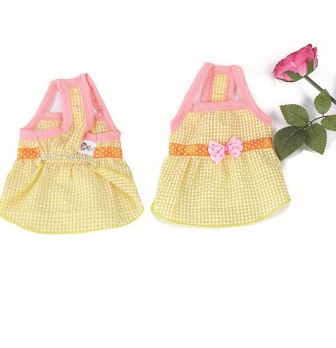 Pet Princess Sleeveless Bow Lattice Dress Top