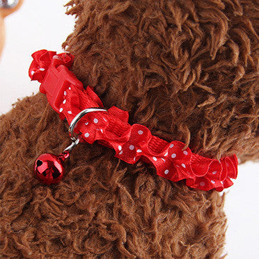 Lace 4 Color Pet Dog Cat Collar with Bells