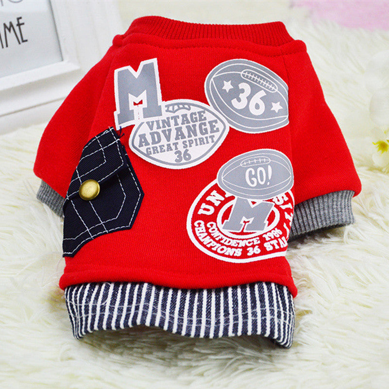 Cotton Pet Baseball Costume Sweatshirt