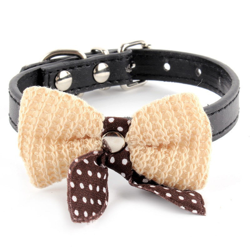 Bowknot Adjustable PU Leather Collars