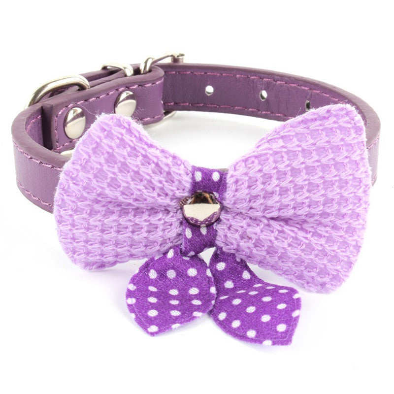 Bowknot Adjustable PU Leather Collars